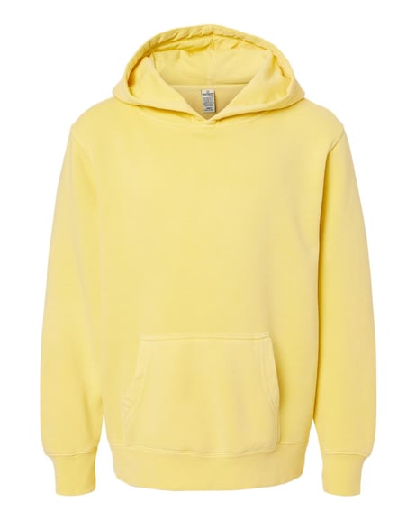 Front view of Youth Midweight Pigment-Dyed Hooded Sweatshirt