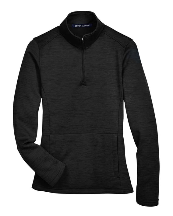 Front view of Women’s Newbury Mélange Fleece Quarter-Zip Pullover