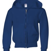 Front view of NuBlend® Youth Full-Zip Hooded Sweatshirt