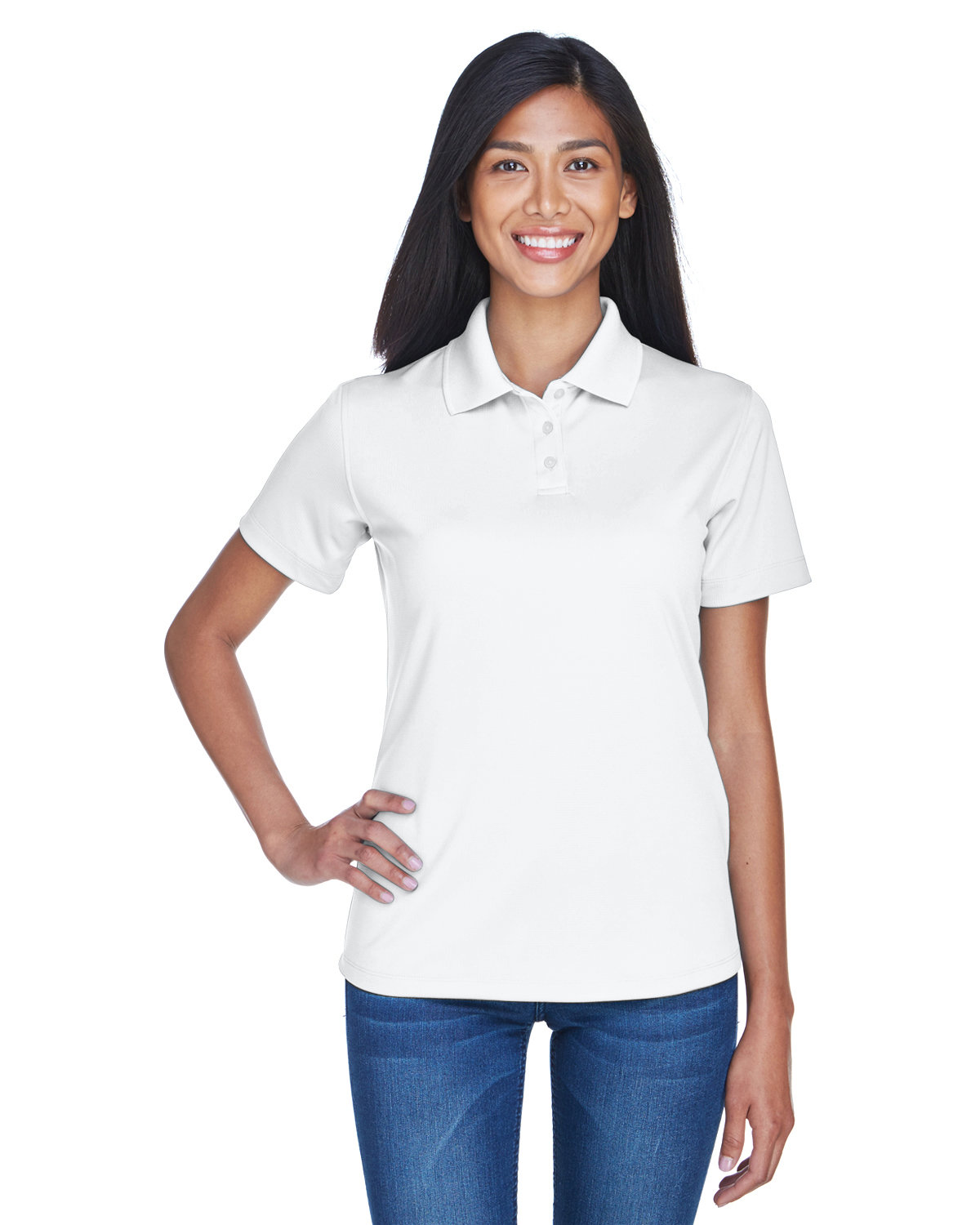 Front view of Ladies’ Cool & Dry Stain-Release Performance Polo