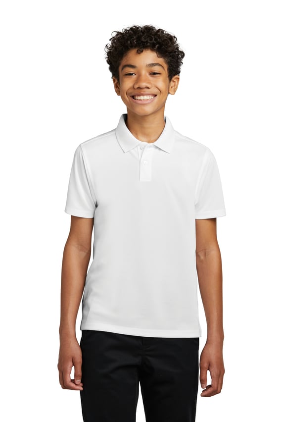 Front view of Youth Dry Zone&reg; UV Micro-Mesh Polo