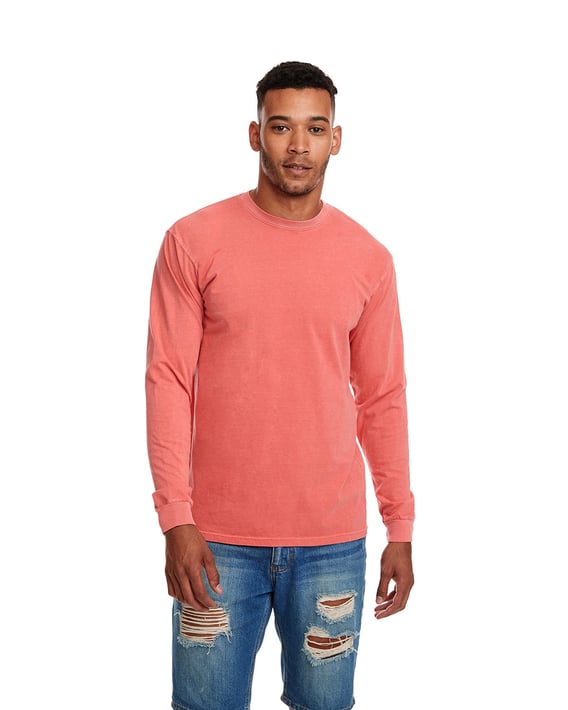 Front view of Adult Inspired Dye Long-Sleeve Crew With Pocket