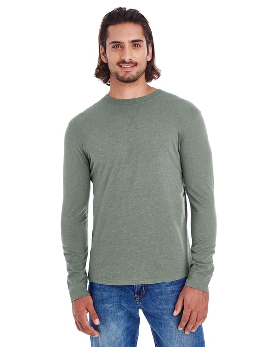 Front view of Men’s Heather Sueded Long-Sleeve Jersey