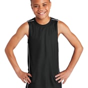 Front view of Youth PosiCharge® Mesh Reversible Sleeveless Tee