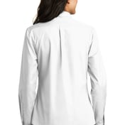 Back view of Ladies Long Sleeve Carefree Poplin Shirt