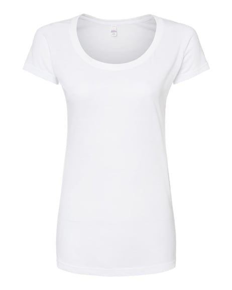 Front view of Women's Poly-Rich Scoop Neck T-Shirt