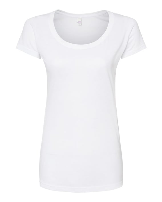 Front view of Women’s Poly-Rich Scoop Neck T-Shirt