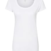 Front view of Women’s Poly-Rich Scoop Neck T-Shirt