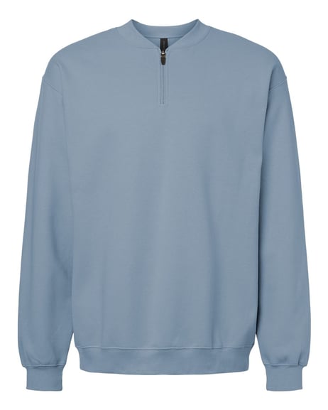 Front view of Softstyle® Midweight 1/4 Zip Sweatshirt