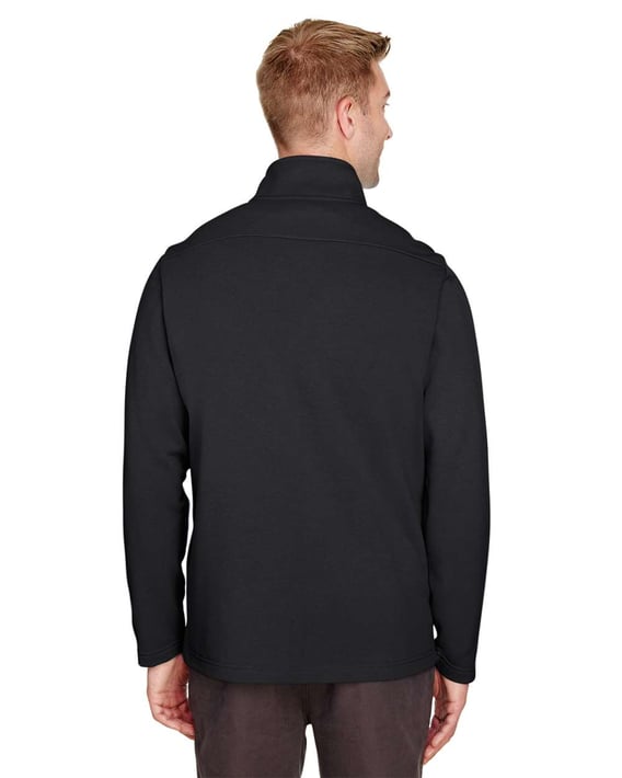 Back view of Coastal Pique Fleece Quarter-Zip Pullover