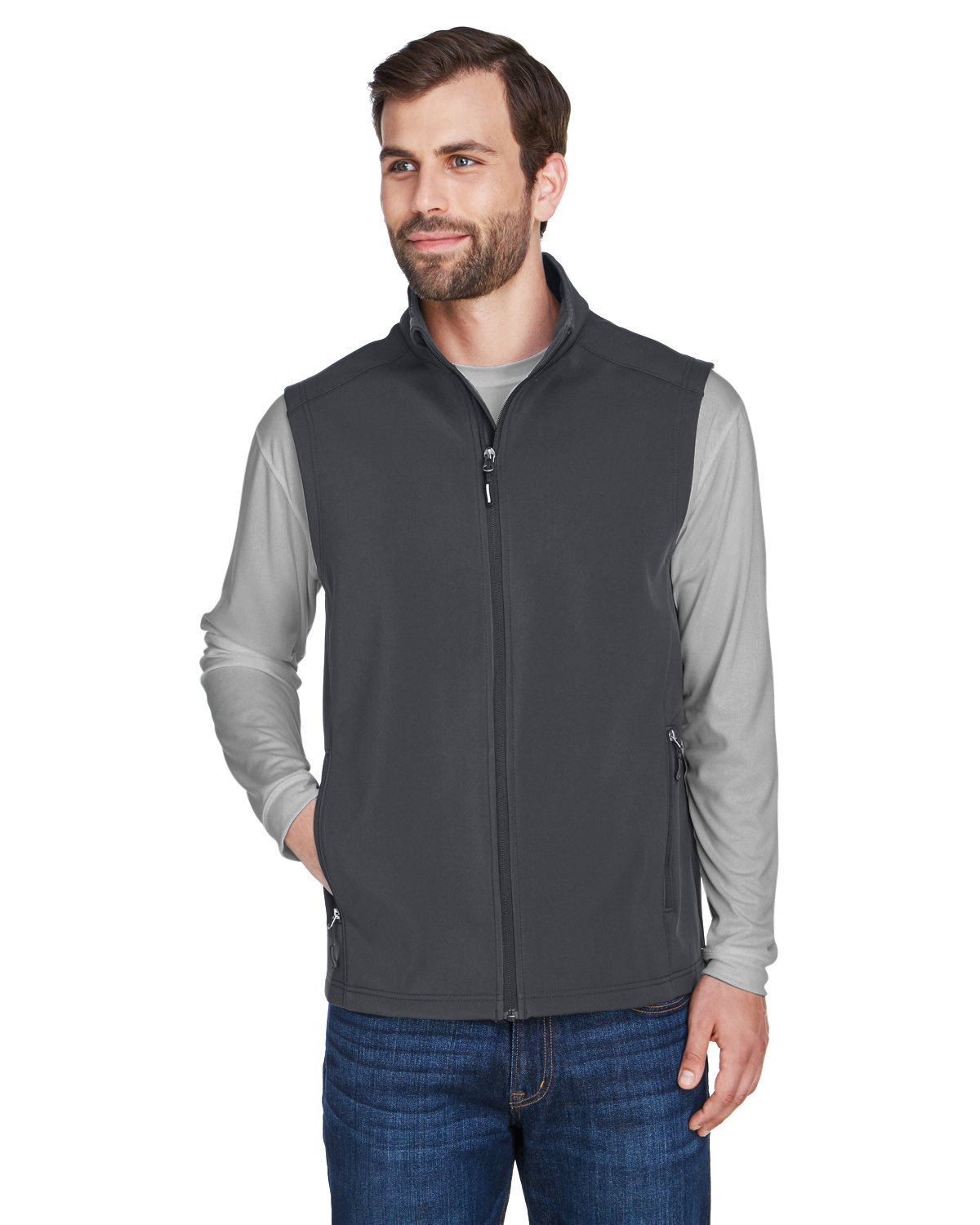 Front view of Men’s Cruise Two-Layer Fleece Bonded Soft Shell Vest