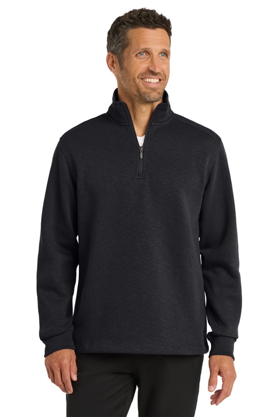 Front view of Slub Fleece 1/4-Zip Pullover