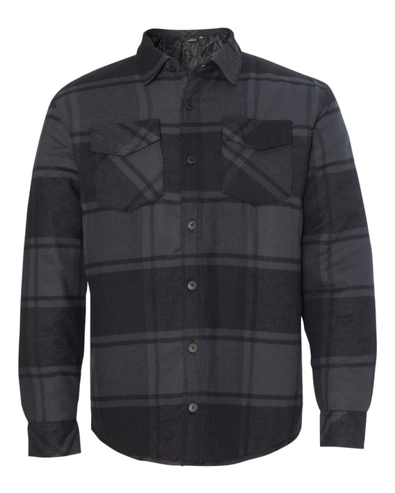Front view of Quilted Flannel Shirt Jacket