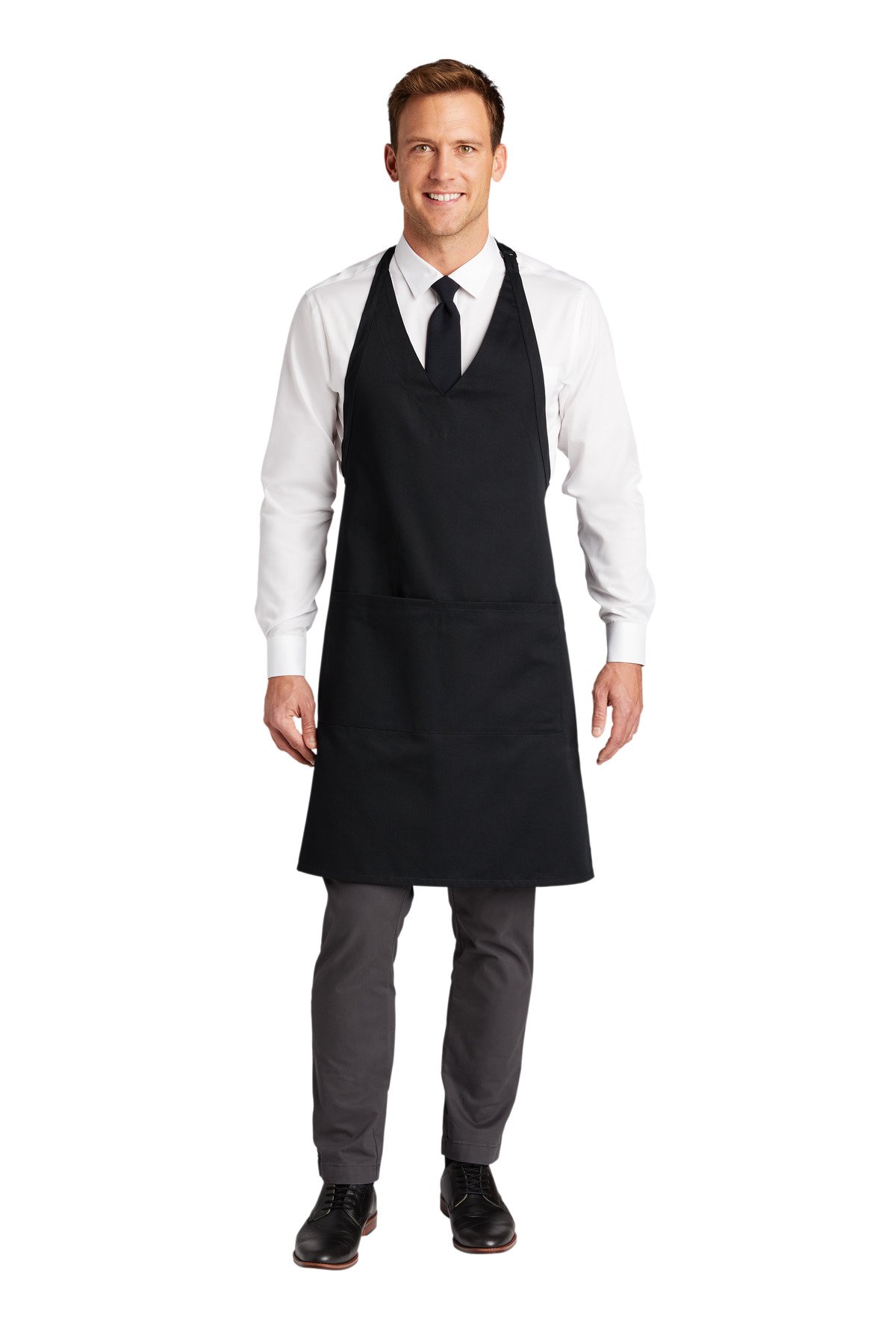 Front view of Easy Care Tuxedo Apron With Stain Release