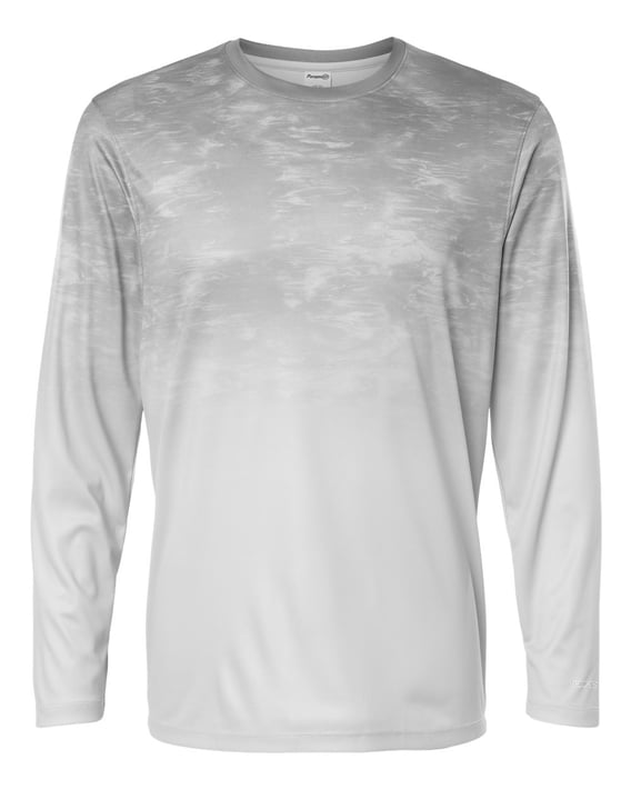 Front view of Montauk Oceanic Fade Performance Long Sleeve T-Shirt