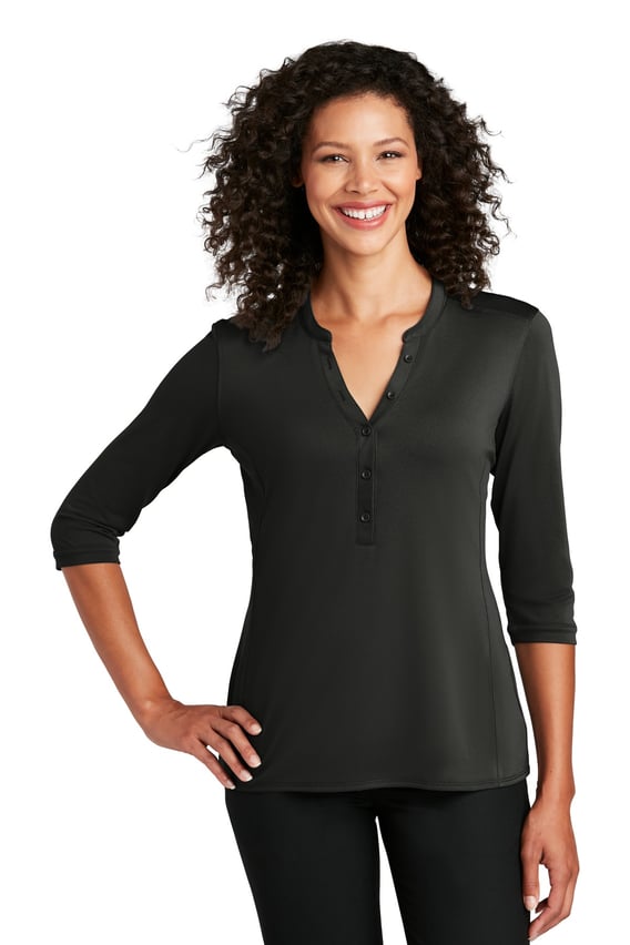Front view of Women’s UV Choice Pique Henley