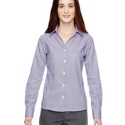Front view of Ladies’ Precise Wrinkle-Free Two-Ply 80’s Cotton Dobby Taped Shirt