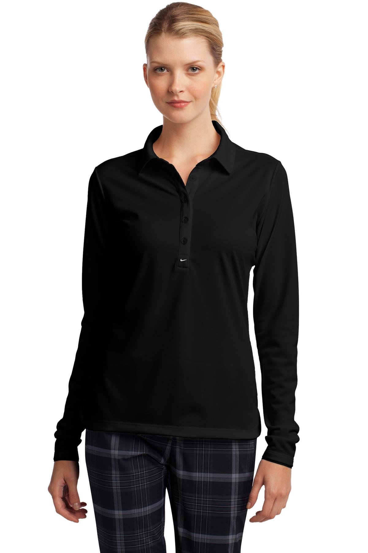Front view of Women’s Long Sleeve Dri-FIT Stretch Tech Polo