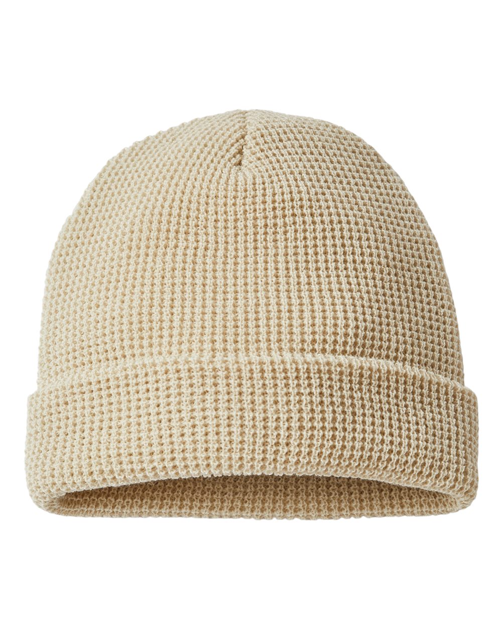 Front view of Waffle Cuffed Beanie