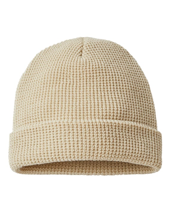 Front view of Waffle Cuffed Beanie