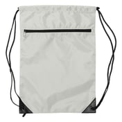 Front view of Zippered Drawstring Backpack