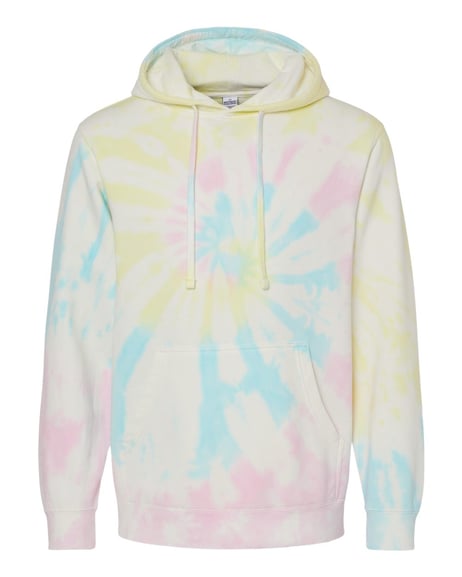 Front view of Midweight Tie-Dyed Hooded Sweatshirt