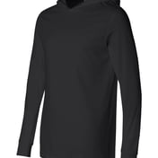 Side view of Jersey Hooded Long Sleeve Tee