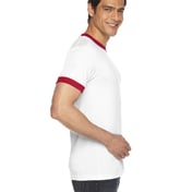 Side view of UNISEX Poly-Cotton Short-Sleeve Ringer T-Shirt