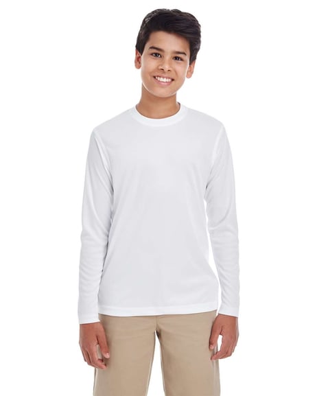 Front view of Youth Cool & Dry Performance Long Sleeve Top