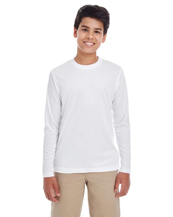 Front view of Youth Cool & Dry Performance Long Sleeve Top