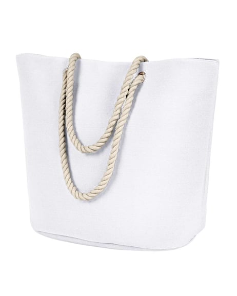 Front view of Polyester Canvas Rope Tote
