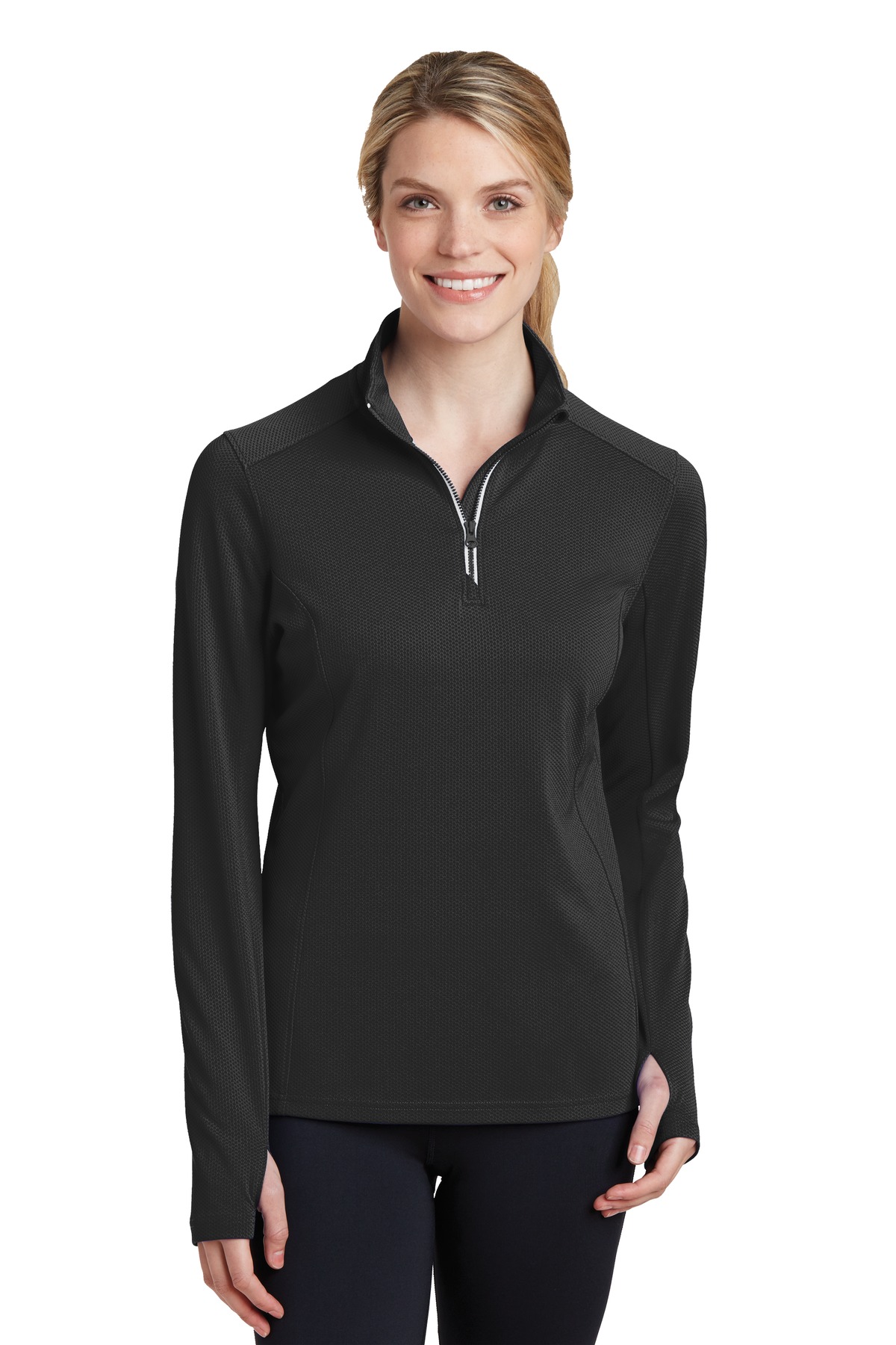 Front view of Ladies Sport-Wick® Textured 1/4-Zip Pullover