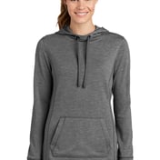 Front view of Women’s PosiCharge &reg; Tri-Blend Wicking Fleece Hooded Pullover