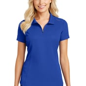 Front view of Women’s Pinpoint Mesh Zip Polo