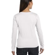 Back view of Ladies’ Premium Jersey Long-Sleeve T-Shirt