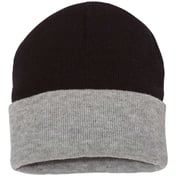 Front view of Colorblocked 12″ Cuffed Beanie