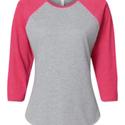 Front view of Women’s Baseball Fine Jersey Three-Quarter Sleeve Tee