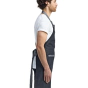 Side view of Domain Contrast Denim Bib Apron With Pocket