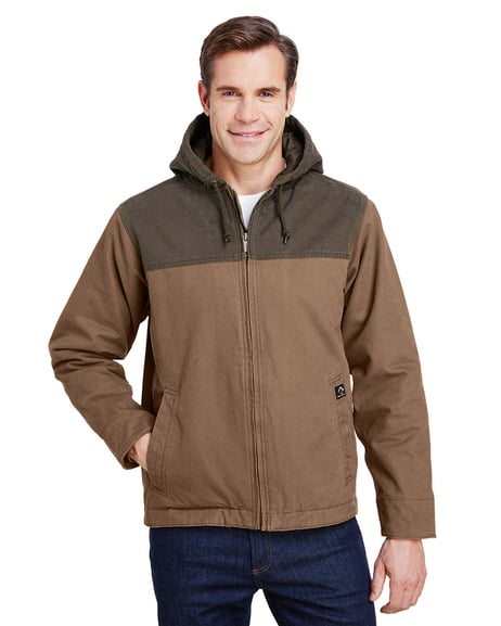 Front view of Men's 12 Oz. 100% Cotton Canvas Hooded Terrain Jacket