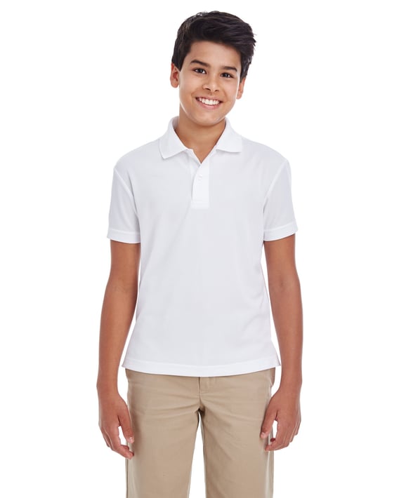 Front view of Youth Origin Performance Piqué Polo
