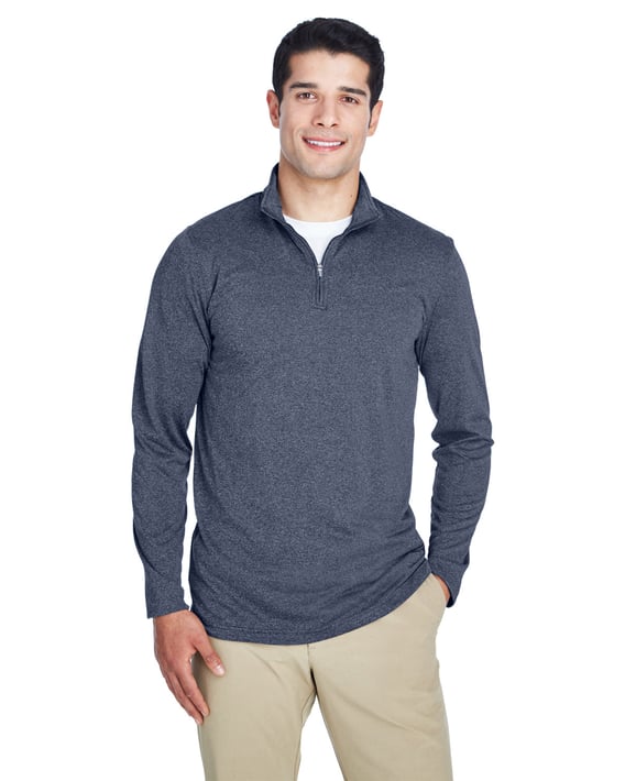 Front view of Men’s Cool & Dry Heathered Performance Quarter-Zip
