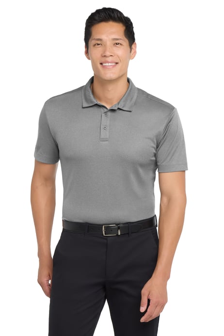 Front view of Heathered Silk Touch Performance Polo