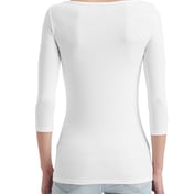 Back view of Ladies’ Stretch 3/4 Sleeve T-Shirt