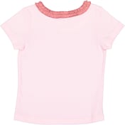 Back view of Toddler Girls’ Ruffle Neck T-Shirt