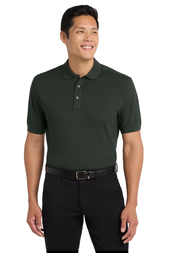 Front view of Stretch Pique Polo