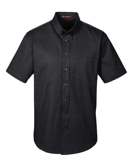 Front view of Foundation Short Sleeve Cotton Twill Dress Shirt With Teflon