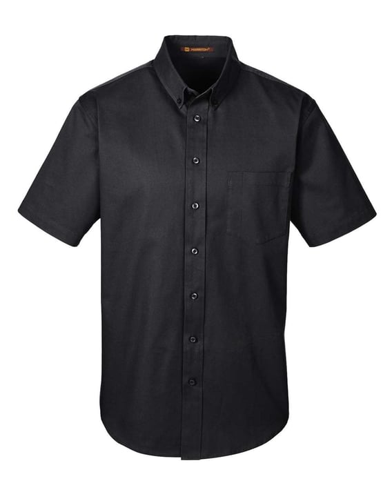 Front view of Foundation Short Sleeve Cotton Twill Dress Shirt With Teflon