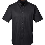Front view of Foundation Short Sleeve Cotton Twill Dress Shirt With Teflon