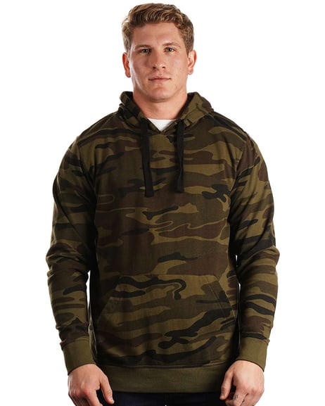 Front view of Enzyme-Washed French Terry Hooded Sweatshirt