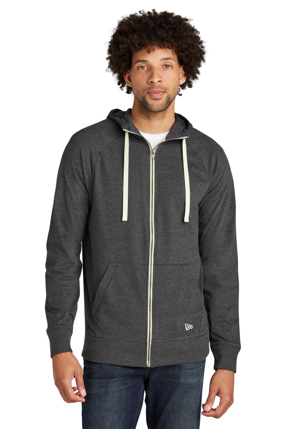 Front view of Sueded Cotton Blend Full-Zip Hoodie